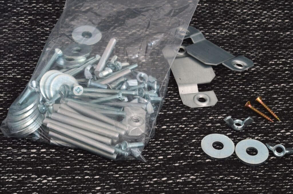 nails and screws in a bag